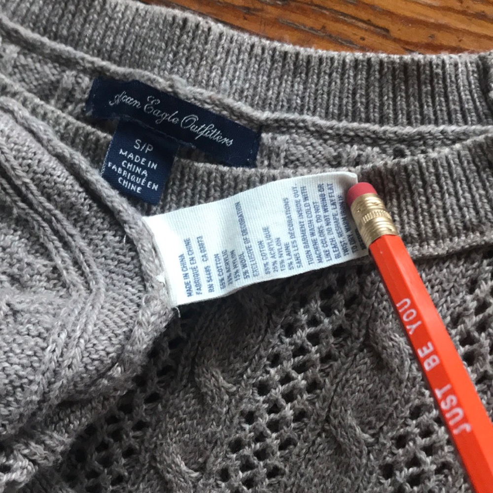 American Eagle Cableknit Sweater, Beige - Picture 5 of 8